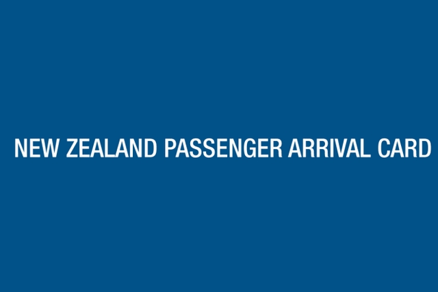 NZ passenger arrival card