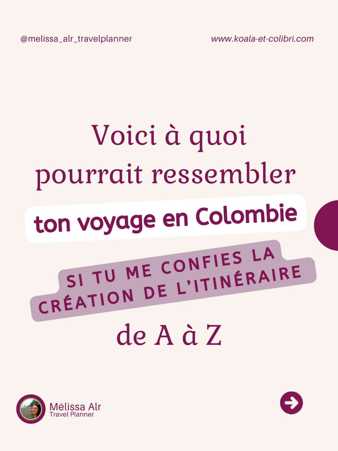 Voici un aperçu de la Colombie telle que tu pourrais la vivre…

Montagnes majestueuses, vallées verdoyantes, villages colorés, plages paradisiaques et expériences uniques …

Chaque photo est un petit aperçu de ce que cette destination incroyable peut offrir.

Imagine ton voyage créé de A à Z, sans stress, avec chaque détail pensé pour te faire vivre la Colombie pleinement.

Swipe pour découvrir les endroits les plus fous et inspirants de ce pays incroyable

Commente “voyageuse” et je viens en DM pour discuter de ton projet voyage.