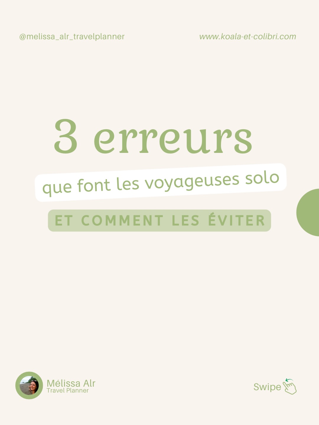 3 erreurs que font celles qui partent seules et comment les éviter

Partir seule, c’est une immense liberté. ⛵️ 

Mais liberté ne veut pas dire absence de cadre.

Quand tu voyages en solo, tout repose sur toi :

les décisions, les ajustements, la vigilance, la fatigue mentale.🤯

Et ça, personne ne le montre vraiment.

Les erreurs les plus courantes viennent d’une mauvaise connaissance de ce que le voyage solo implique vraiment.

👉 Dans ce carrousel, je partage 3 erreurs fréquentes que je vois chez les femmes qui partent seules et surtout comment les éviter, sans renoncer à sa liberté.

💬Tag une amie qui rêve de partir seule.✨