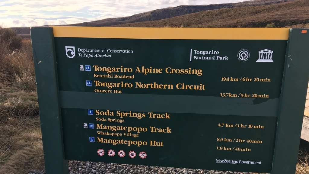 Tongariro sign