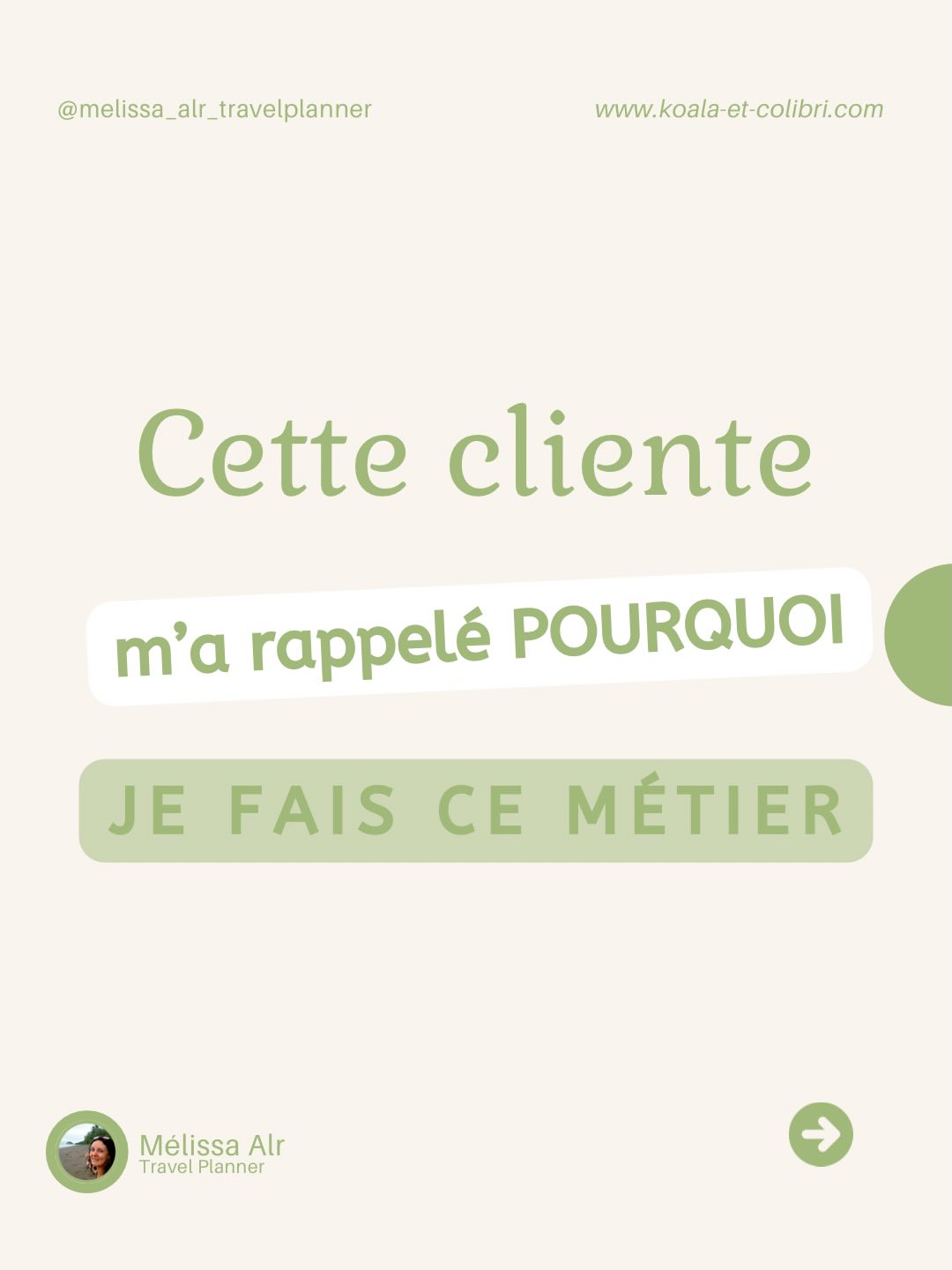 Cette cliente m’a rappelé pourquoi je fais ce métier. ✨

Elle rêvait de voyager, mais elle ne savait pas par où commencer.

Visa, itinéraire, budget, logements… tout semblait compliqué.

Et pourtant, quelques semaines plus tard :

🌿 elle partait sereine

💬 elle m’envoyait des messages remplis de gratitude

💛 et son rêve devenait réalité, sans stress, juste du plaisir

C’est pour ces moments-là que je me lève tous les matins : aider des voyageuses à réaliser leur rêve et vivre leurs aventures pleinement.

🌟 Parce que chaque rêve mérite d’être vécu… raconte-moi le tien en commentaire !

📤 Partage ce post avec une amie qui rêve de voyager mais ne sait pas par où commencer