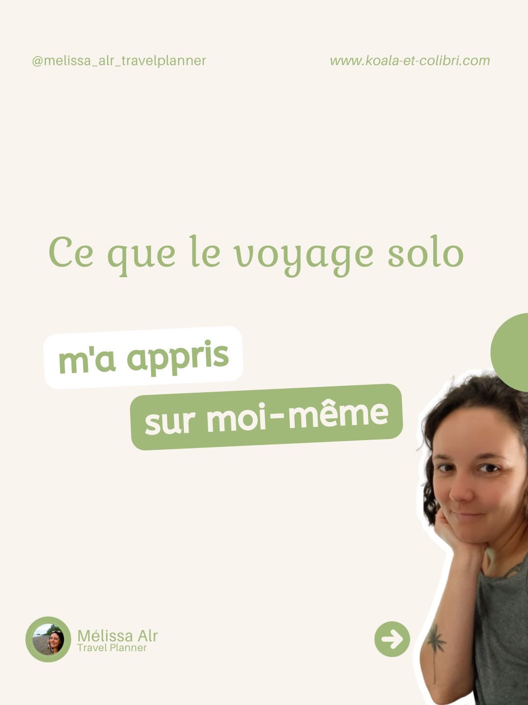 Il y a des voyages qui te font voir du pays.
Et il y a ceux qui te font voir qui tu es.

Quand je suis partie voyager seule pour la première fois, je ne savais pas vraiment ce que je cherchais.
Ou plutôt si. Je savais exactement ce que je fuyais.

Ce que je n’avais pas anticipé, c’est tout ce que ce voyage allait m’apprendre sur moi-même.
Des choses que des années de vie « normale » ne m’avaient jamais appris.

J’ai découvert 5 leçons qui ont changé la façon de me voir et de voir le monde.

Et la leçon n°5 est celle qui a changé ma vie à jamais. 🔥

Swipe pour les découvrir et partage ce post à une femme qui en a besoin. 🌿